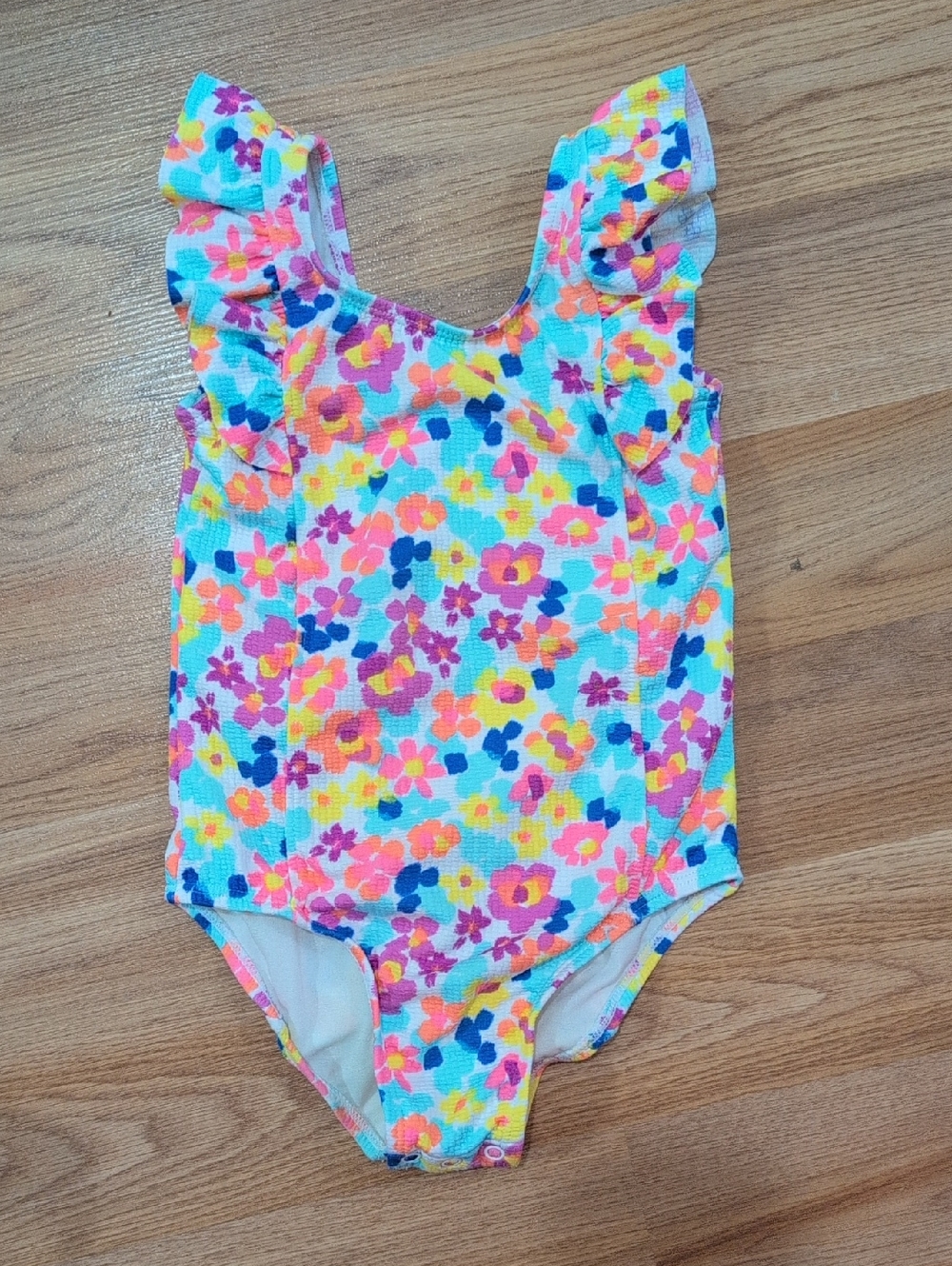 jumping beans Kids One-Piece Swimsuit in Aqua with Multicolor Floral Print